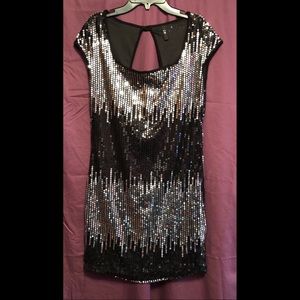 Black & Silver Sequin Dress